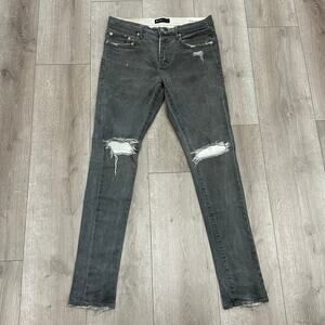 Purple Brand men's skinny fit gray distressed jeans pants size 30x30 B31
